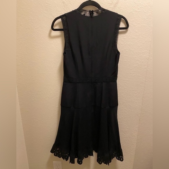 Kobi Halperin Black Silk Adena Sleeveless Lace Trim A-Line Dress Size 4 NWOT - Picture 11 of 12